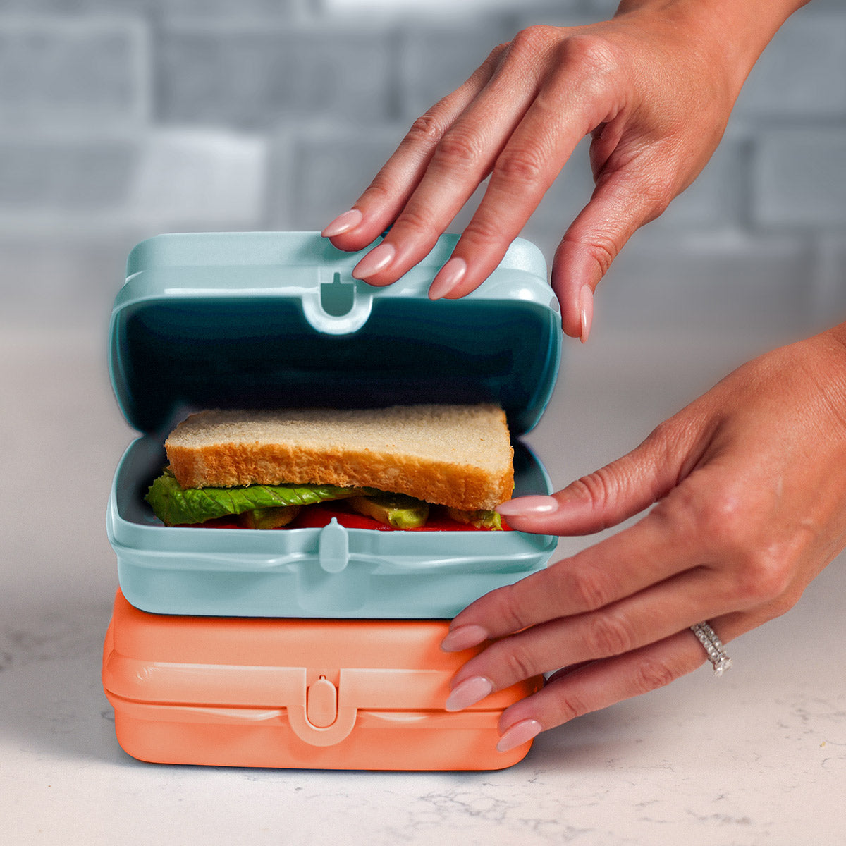 Tupperware? Sandwich Keepers - 2 Easy-Open Lunch Boxes for Kids - Image 7